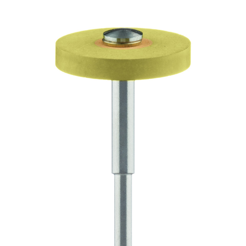 GUMKA DO PORCELANY DIAMENT KRĄŻEK, POLEROWANIE NA POŁYSK, ŻÓŁTA, DŁ. 2,5 MM, NA PROSTNICĘ, ŚR. 17,0 MM