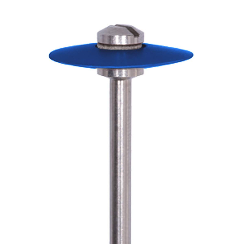 GUMKA DO PORCELANY DIAMENT KRĄŻEK, POLEROWANIE ZASADNICZE, NIEBIESKA DŁ. 2,5 MM, NA PROSTNICĘ, ŚR. 15,0 MM