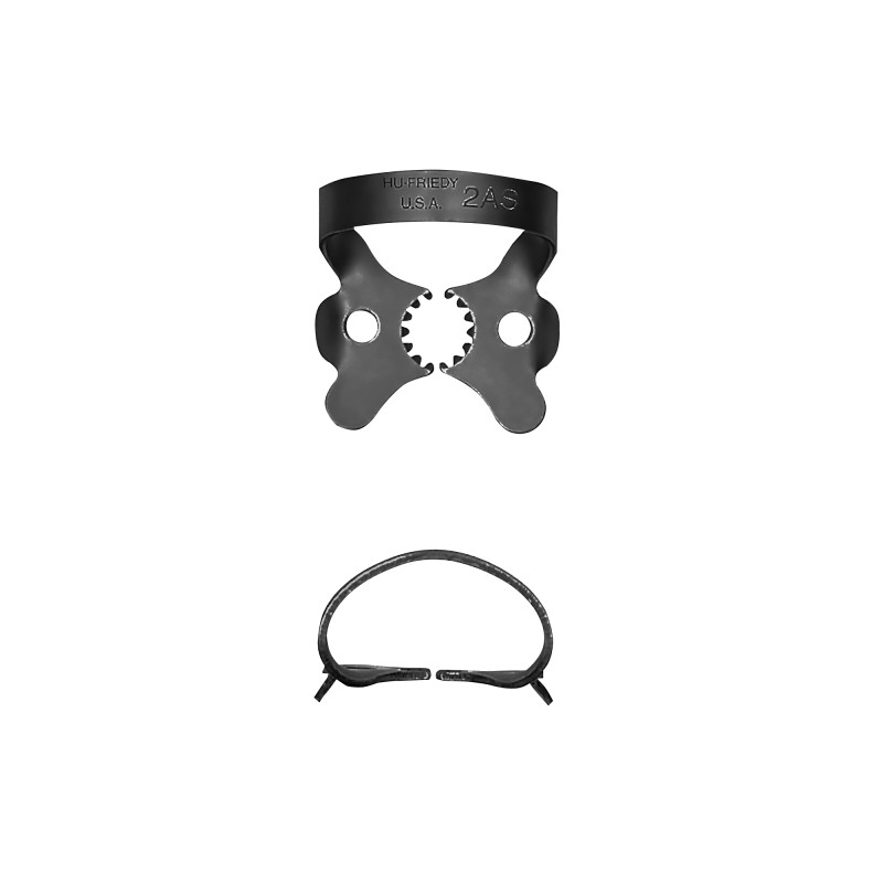 CZARNE KLAMRY DO KOFERDAMU ZĘBY PRZEDTRZONOWE 2AS BLACK LINE