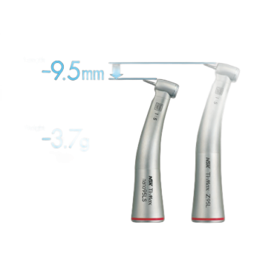 Kątnica na mikrosilnik Ti-Max nano95LS , tytanowa , ze światłem , przyspieszająca (1:5) krótka
