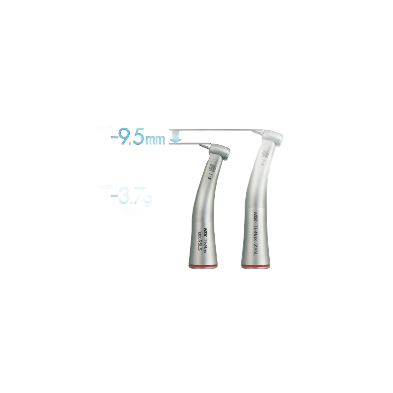 Kątnica na mikrosilnik Ti-Max nano15LS , tytanowa , ze światłem , zwalniająca (4:1) krótka
