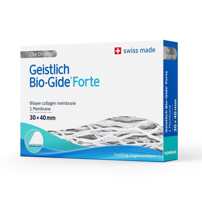 GEISTLICH BIO-GIDE® FORTE, DWUSTRONNA MEMBRANA KOLAGENOWA 30X40 MM