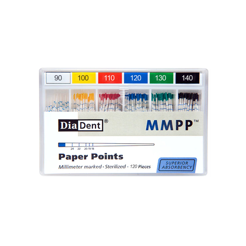 SĄCZKI PAPIEROWE MMPP DIADENT 015-040, KODOWANIE KOLORAMI, PODZIAŁKA, 200 SZT.