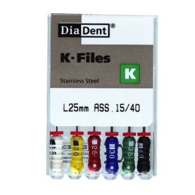 DIADENT (K-FILES) - PILNIKI K-FILES STALOWE 25 MM 20