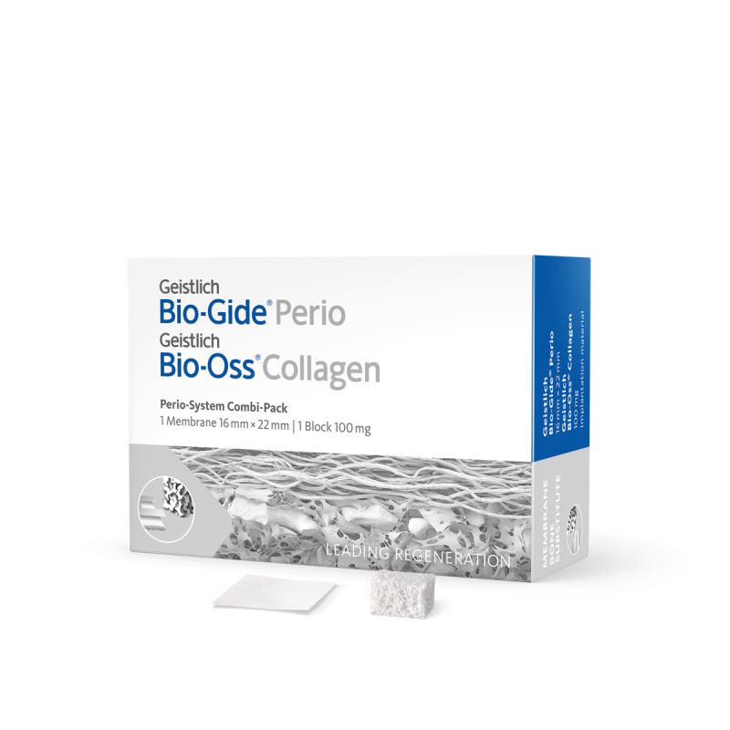 GEISTLICH PERIO-SYSTEM COMBI-PACK, ZESTAW BIO-OSS® COLLAGEN 100 MG + BIO-GIDE® PERIO 16 × 22 MM