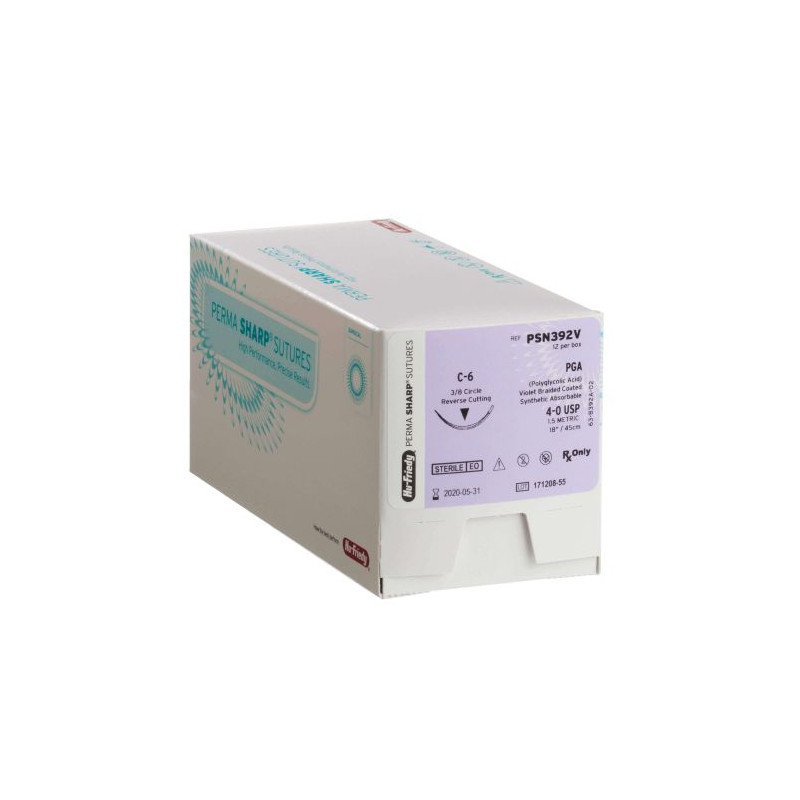 NICI CHIRURGICZNE PGA, ROZMIAR 5/0, DŁ. 45CM, IGŁA 16,2MM, 3/8 KOŁA, ODWROTNIE TNĄCA